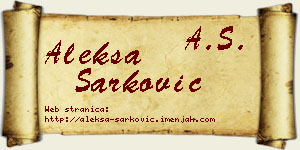 Aleksa Šarković vizit kartica